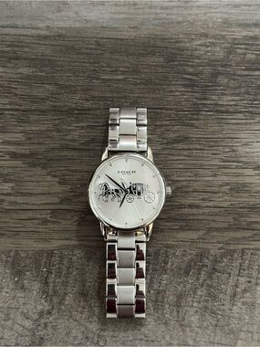 Coach Silver-tone Horse & Carriage Bracelet Watch